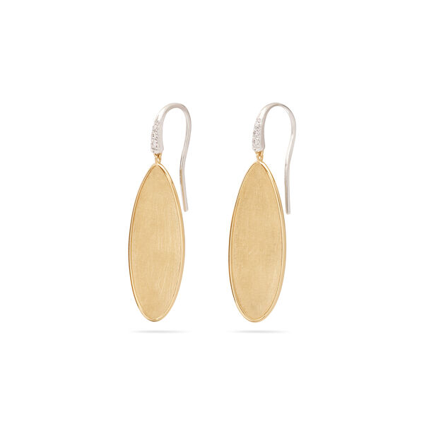 Lunaria Twist Yellow Gold and Diamond Drop Earrings